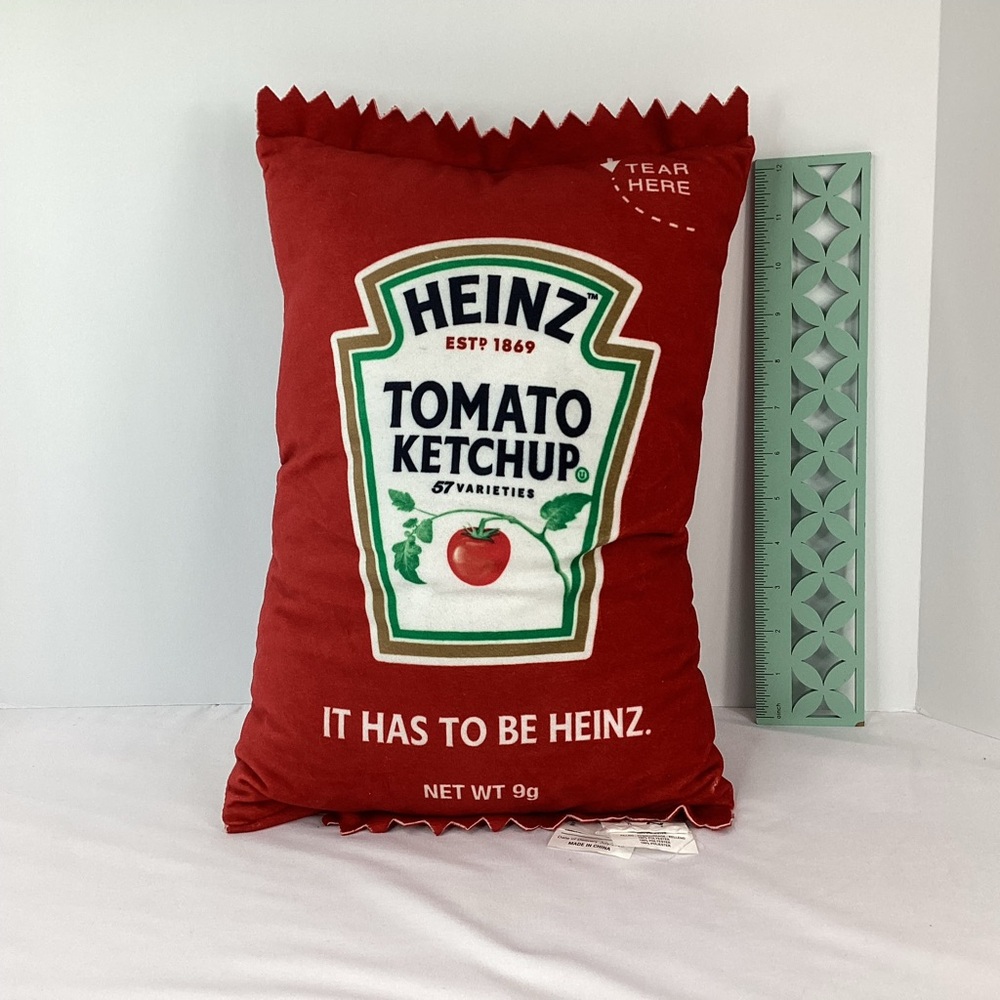Heinz Tomato Ketchup Packet Decorative Throw Pillow Plush Officially Licensed - Picture 11 of 12